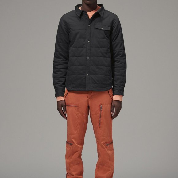 Men's Quilted Jacket Shirt BLACK (MTJ-004) - Picture 2 of 7